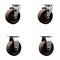 Service Caster 5'' High Temp Glass Filled Nylon Caster Set w/Roller Bearing 2 Swivel 2 Rigid, 4PK SCC-20S520-GFNRHT-2-R-2 - alternate 1